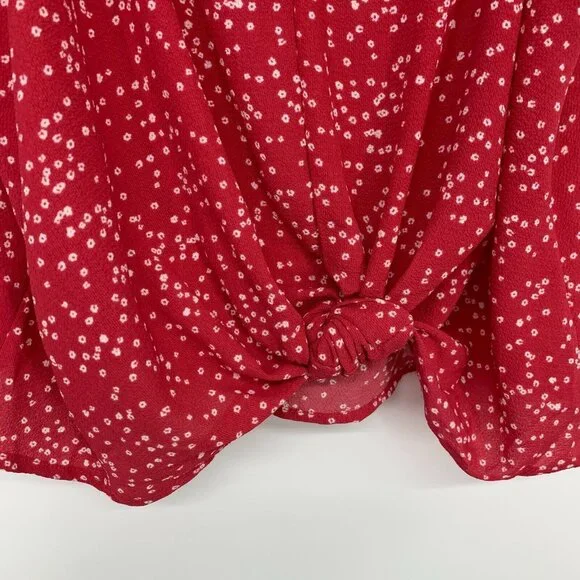 Lush Top Red Devon Knot Front Cami Blouse Sleeveless NWT - Picture 4 of 8